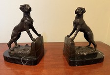 Vintage bronze boxer dogs - bronze, on