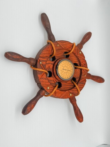 Vintage ships wheel wall - ships,