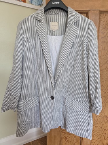 Striped cotton blazer - striped,