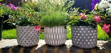 Concrete Flower Pots Indoor Outdoor Plant Flower Pot Holder Medium Home Decor 
