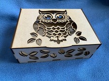 Wooden MDF Owl Crafted  Box