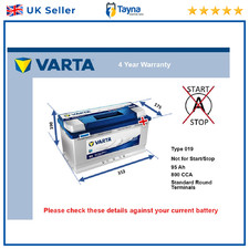 Car Battery G3 Varta 019 800A