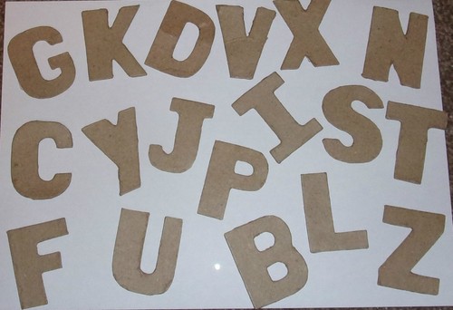 Single chipboard letters - chipboard,