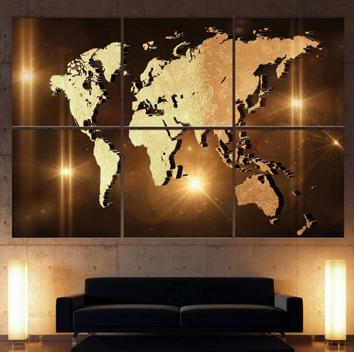 World map canvas picture - world,