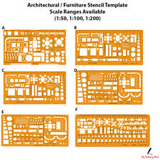 Architectural Template Stencil Bathroom Kitchen Furniture Layout Architect Scale