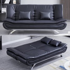 Black Fabric Recliner Sofa Bed