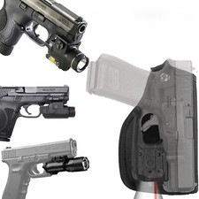 Tactical Concealed Carry IWB OWB Gun Holster for Gun with Light / Laser Attached