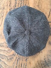 Bailey of Hollywood Flat-Cap Newsboy Herringbone Virgin Wool Italy Hat M NEW