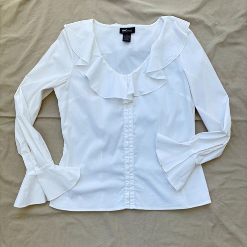 White poet ruffle blouse - 8,
