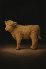 Vintage Highland Calf Rustic