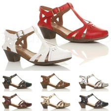 WOMENS LADIES LOW BLOCK HEEL