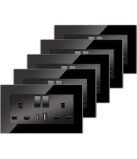 Glass Double Switched Socket