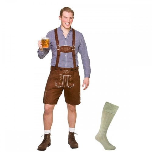 Mens brown suede lederhosen - suede, +