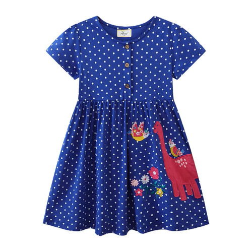 Toddler girls blue polka dot - girls,