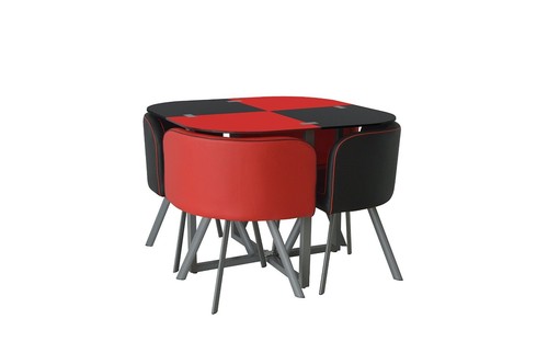 Dining table and chairs - table,