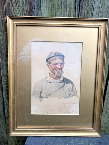 Painting antique french sailor - antique,