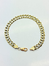 9ct Yellow Solid Gold Double Link Curb Bracelet – 7.5mm – 8 ¼"