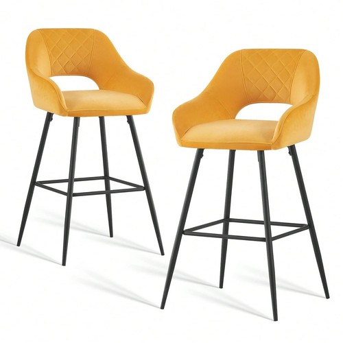 Fabric bar stools - 2x, back