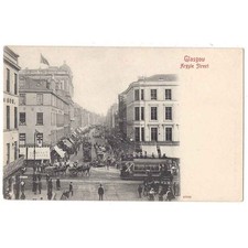 GLASGOW Argyle Street, Early Undivided Postcard by Stengel, Unused