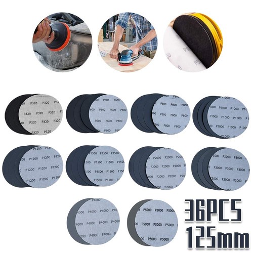 36pcs sanding discs 125mm - 5",