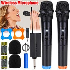 2x Wireless Microphone Professional Handheld Mic System + Receiver Karaoke UK