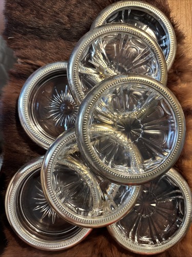 Silver plated rim glass - 7,