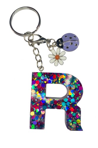 Handmade glitter resin letter - glitter,
