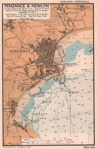 Penzance newlyn town plan - town,