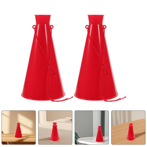 Red plastic megaphone set - red,