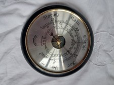 Vintage Daymaster Barometer English Wall Hanging Round Wooden  Mid Century
