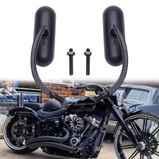 Black Motorcycle Oval Mirrors