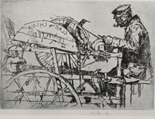 Knife Grinder - by Frank Brangwyn - Antique Print 1928