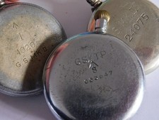 x3 WW11 MILITARY POCKET WATCHES CARLEY CLEMENCE MK11 LEONIDAS , ELGIN 1020 MK11