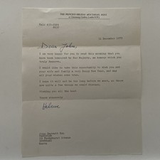 Typed Letter Signed Princess Helena Moutafian 1979 Royal Honour Congratulations 