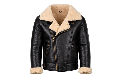 Men shearling leather - b3,