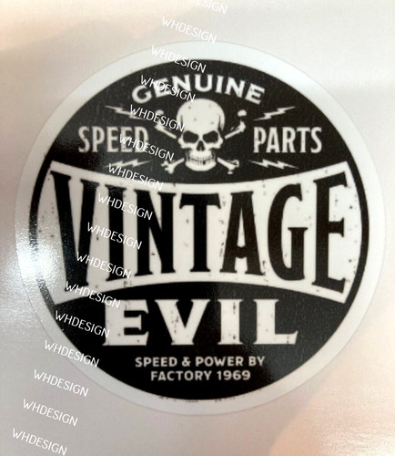 Vintage evil style stickers - evil,