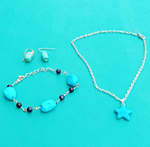Turquoise star set - turquoise, &