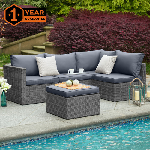 Rattan seater garden - rattan, corner