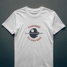 CONVERSE STAR WARS Tshirt Parody Death Star Darth Vader Luke Skywalker Tee 102