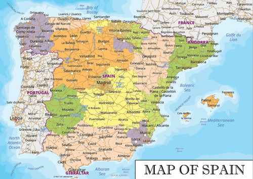 Geography map spain spanish - geography,