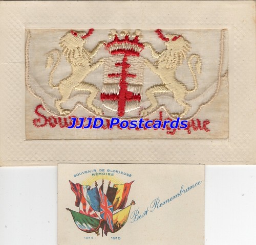 Embroidered silk postcard - silk,
