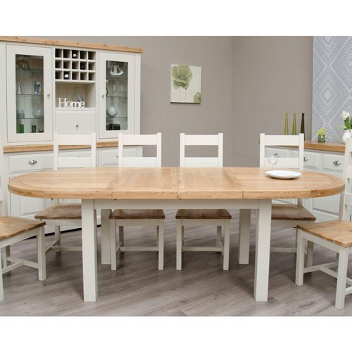 Painted grey oval dining - painted,