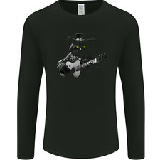 Country & Western Music Cat Acoustic Guitar Mens Long Sleeve T-Shirt