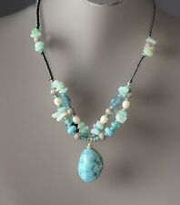 Chunky Bead Necklace Blue