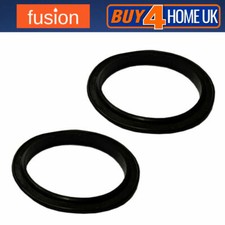 x2 Black Sink Waste Seals - Bathroom Basin Pop Up Plug Ring O-Ring Rubber Pair