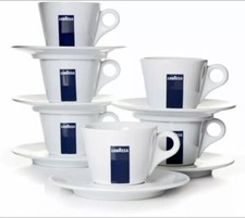 x6 Lavazza Cappuccino Cup & Saucer Set Coffee Italian Mug CUPS Cafe Expresso Tea