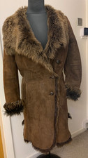 Joseph brushed suede real sheepskin fur shearling lambskin coat Toscana IT40 UK8