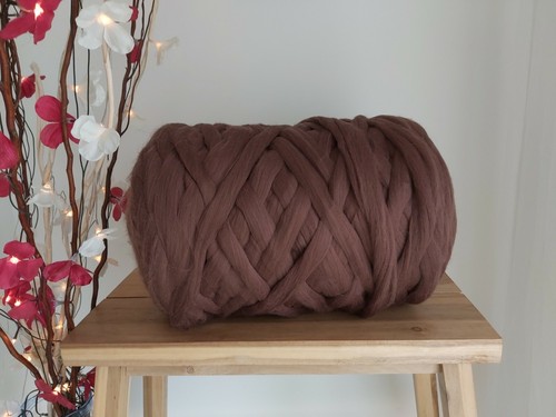 Mocha brown merino wool - brown*,
