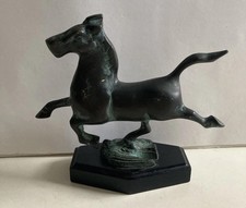 Vintage Flying Horse Of Gansu Sculpture On Stand Metal Verdigris Bronze ?