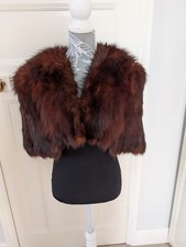 Vintage Stunning Real Deep Red Fox Fur Stole Shrug Cape ,Peaky Blinders,Gatsby